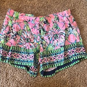 Lilly Pulitzer Pink and Green High Waist Shorts